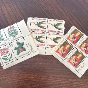 Vintage Christmas Postage Stamp Set - circa 1966